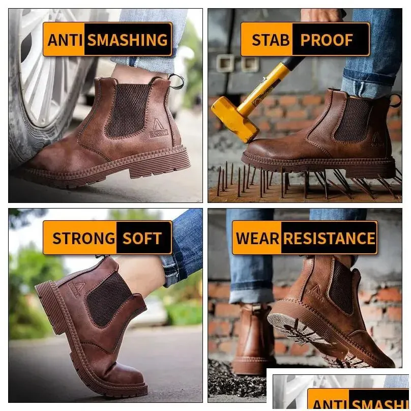 Safety Shoes Mens Left Work Boots Are Indestructible Shoes. Steel Toe Perforated 240615 Drop Delivery Accessories Special Purpose Dhfp7