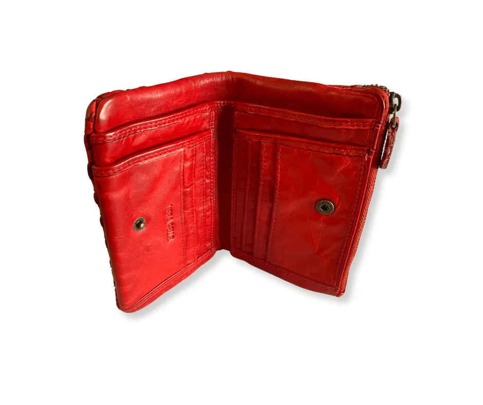 Scarlet Artisan Elegance Woven Wallet