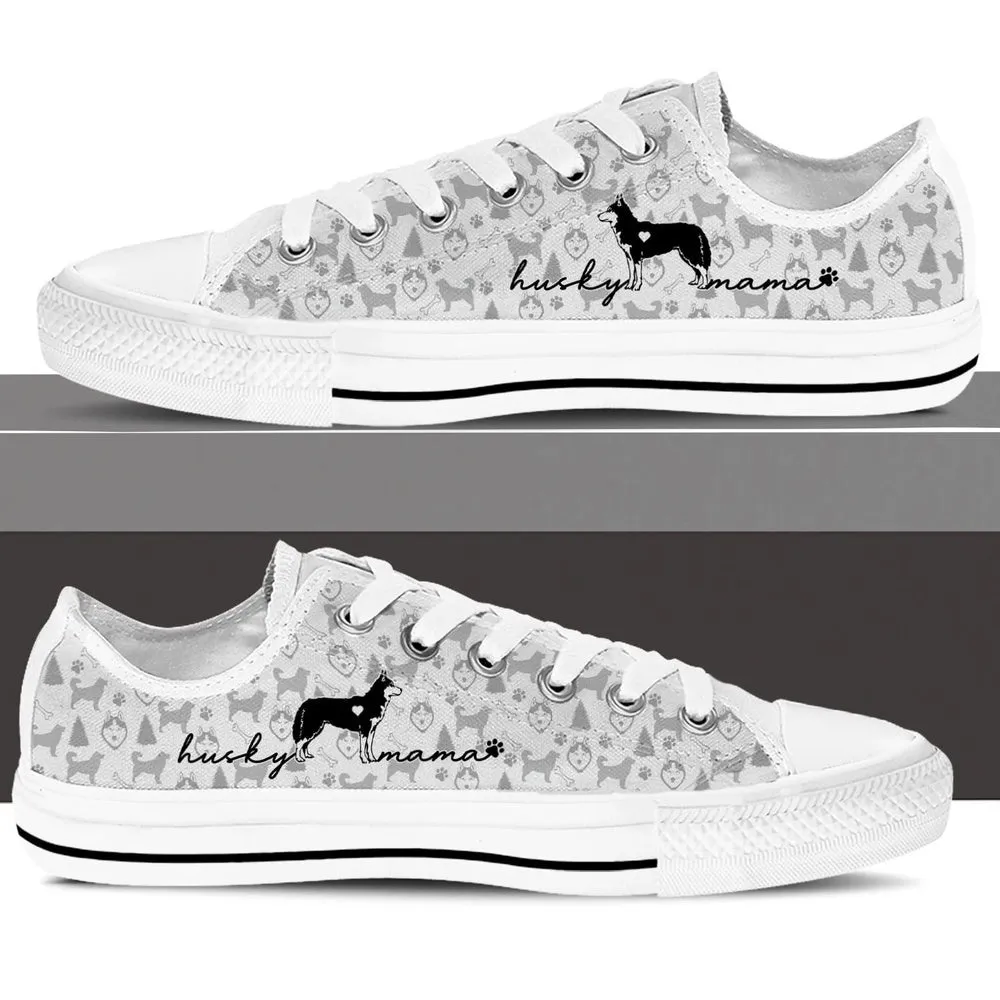 Siberian Husky Low Top Shoes - Dog Walking Shoes Men Women, Dog Printed Shoes, Canvas Shoes For Men, Women