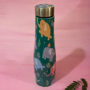 Stainless Steel Printed Water Bottle | Green