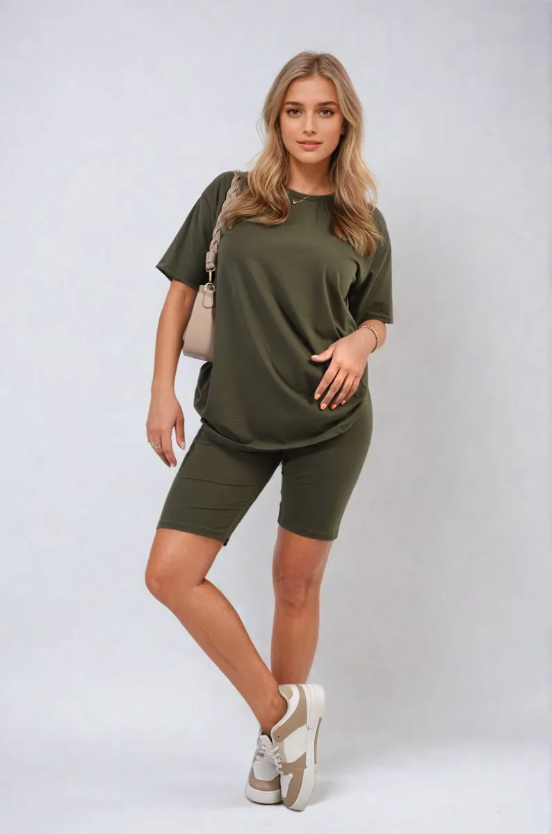 Summer Loose Fit Top and Biker Shorts Co-ord Set