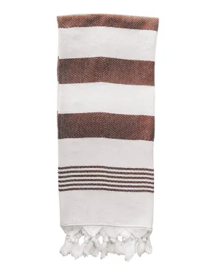 Turkish Cotton   Bamboo Hand Towel - Neutral Stripes