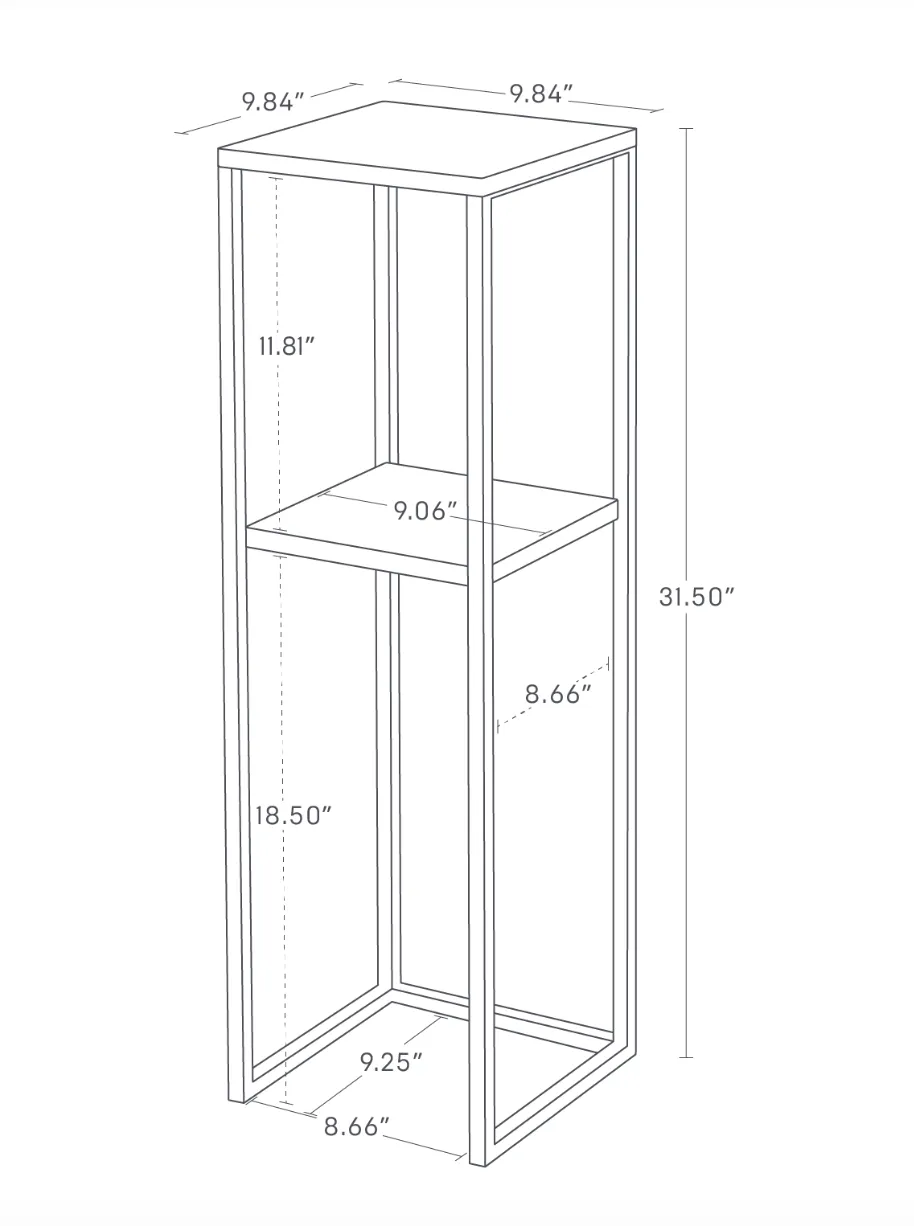 Two-Tier Display & Storage Shelf (31.5" H)  - White