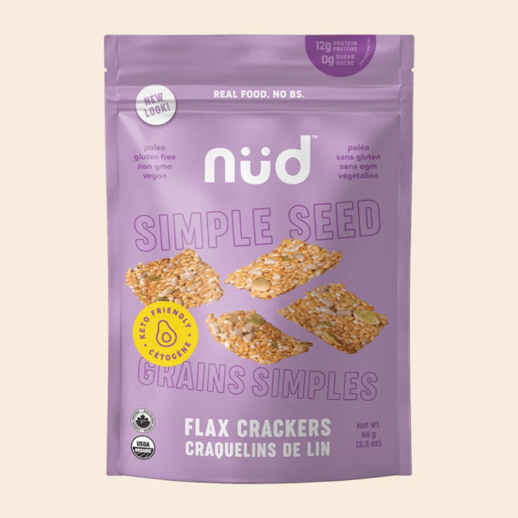 Unleash the Power of Seeds: Crunchy & Keto-Friendly NUD Flax Crackers (6-Pack)