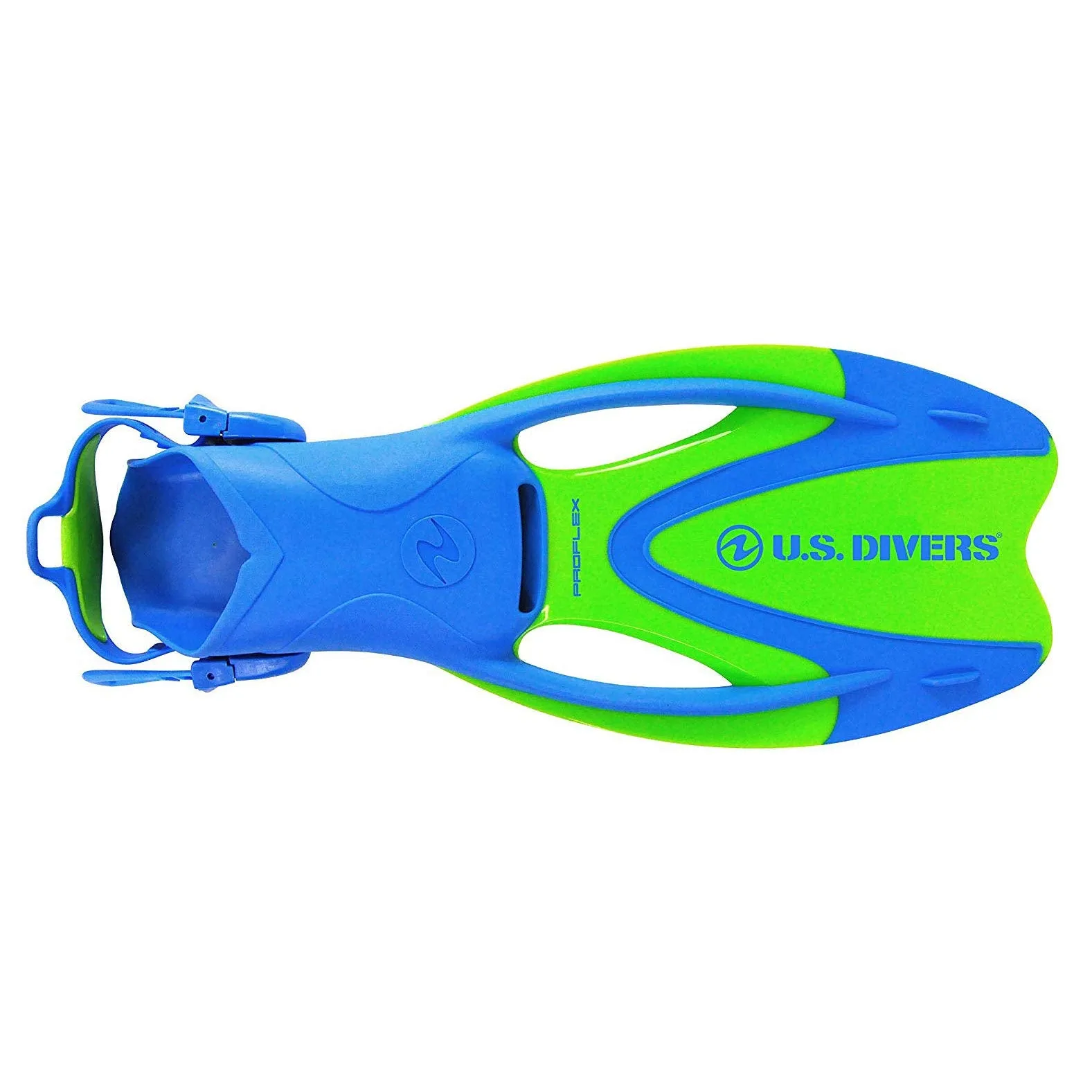 U.S. Divers Dorado II Junior Mask, Proflex Fins, Seabreeze DX Snorkel Youth Set, Medium Fins Fit Kids Sizes 1 to 4, Blue/Yellow