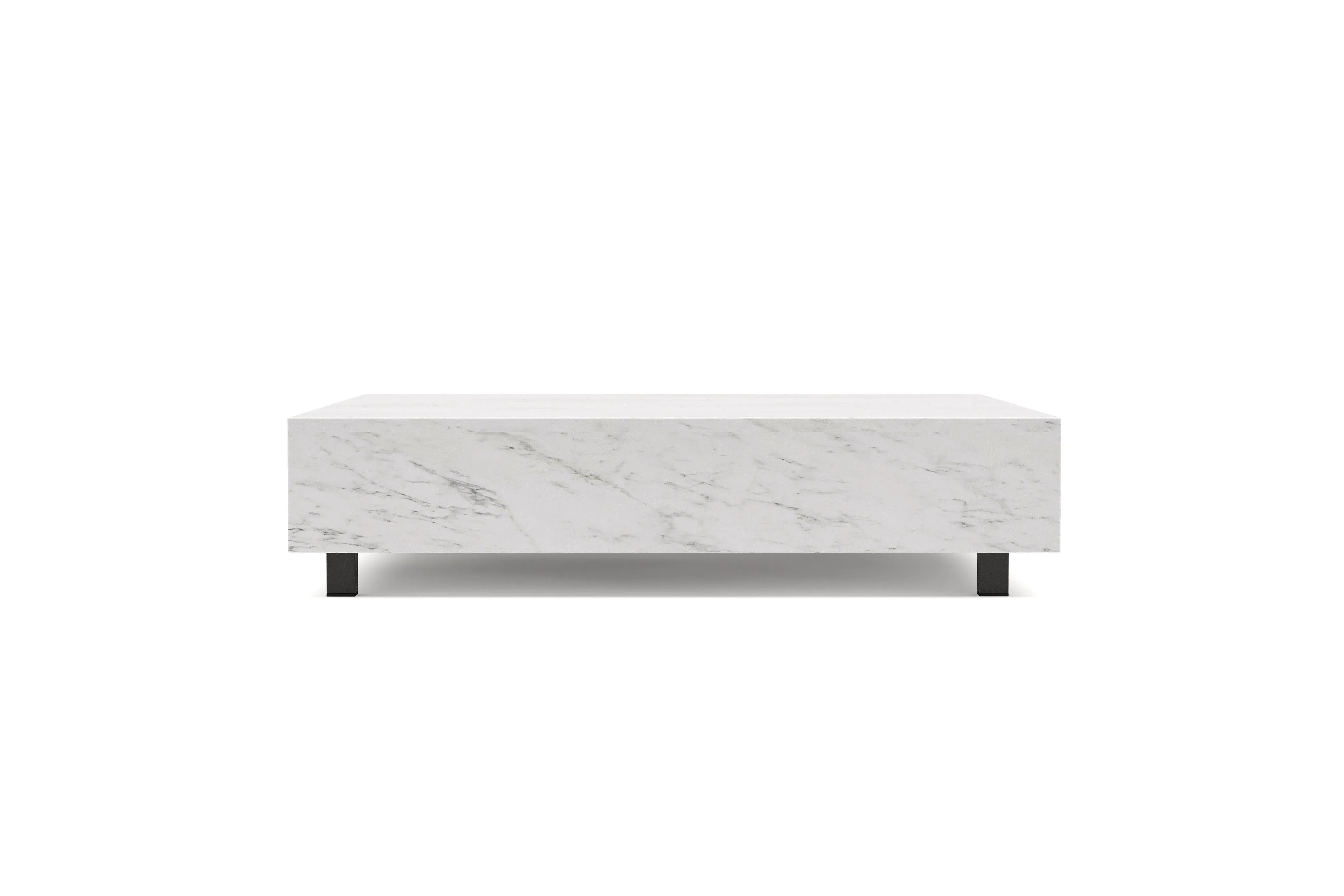 Valencia Addison Carrara Marble Coffee Table, White Color