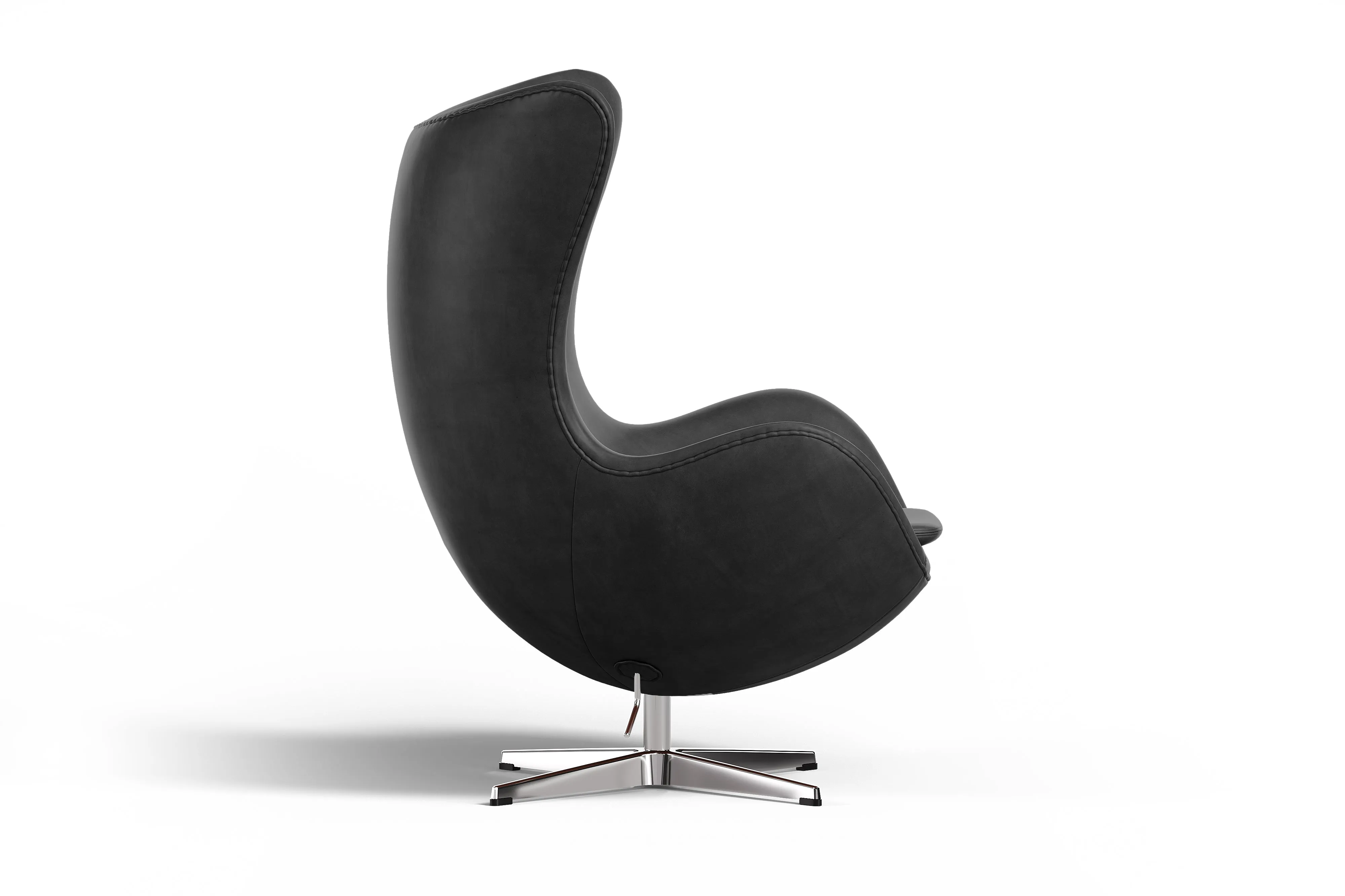 Valencia Finola Top Grain Leather Accent Chair, Black Color