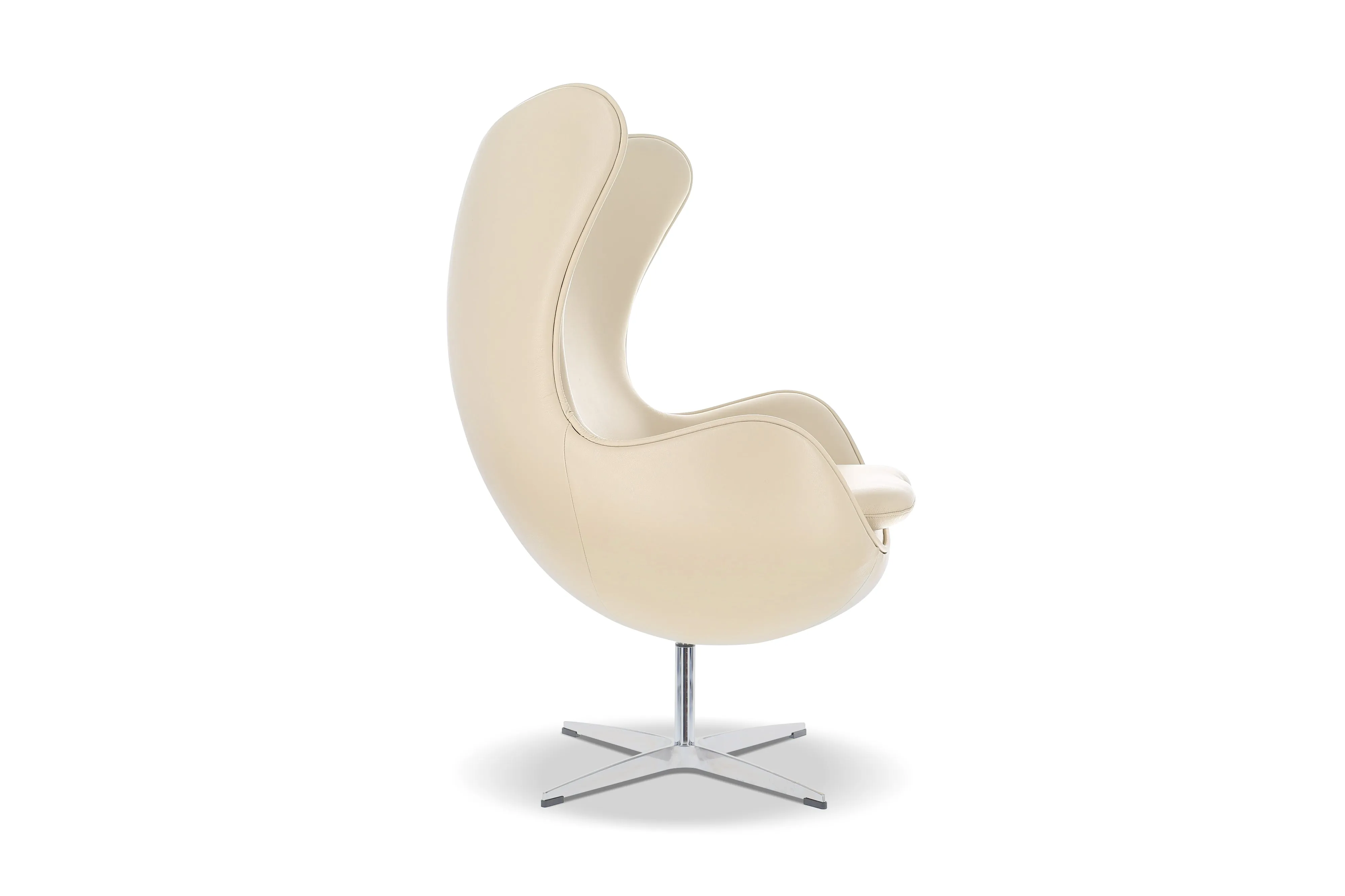 Valencia Finola Top Grain Leather Accent Chair, Cream Color