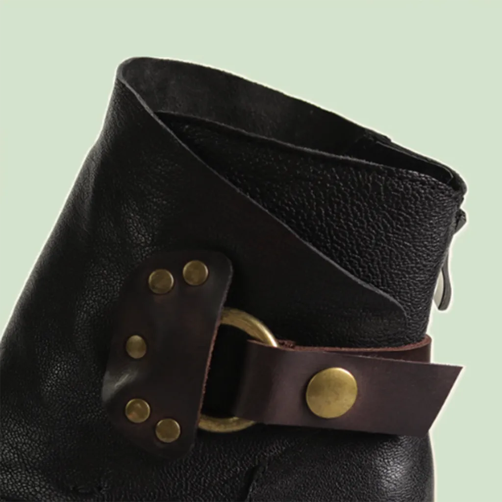 Vintage Distressed Belt Buckle Ankle Boots Women | Gift Shoes