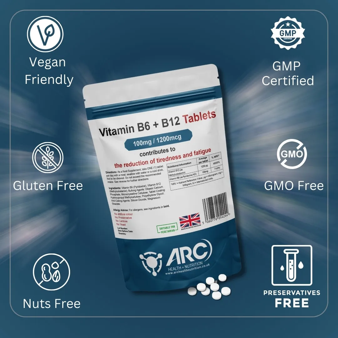 Vitamin B6 and Vitamin B12 High Strength Tablets