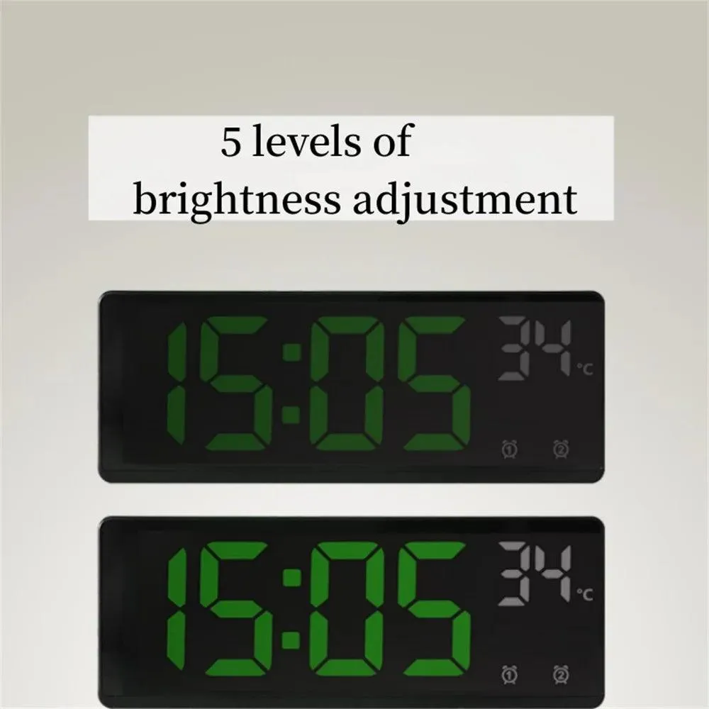 Voice Controlled Alarm Clock with Temperature Display: Dual Alarms, Smart Home Gadget