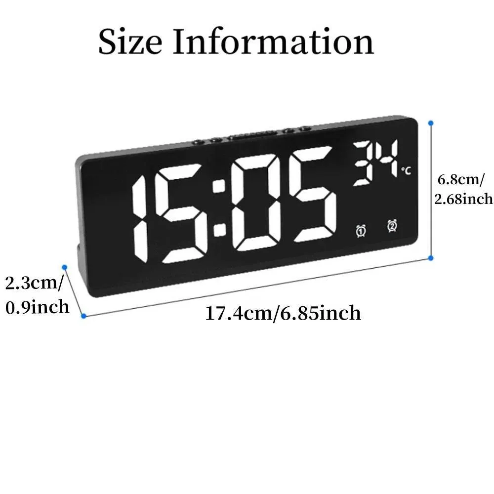 Voice Controlled Alarm Clock with Temperature Display: Dual Alarms, Smart Home Gadget