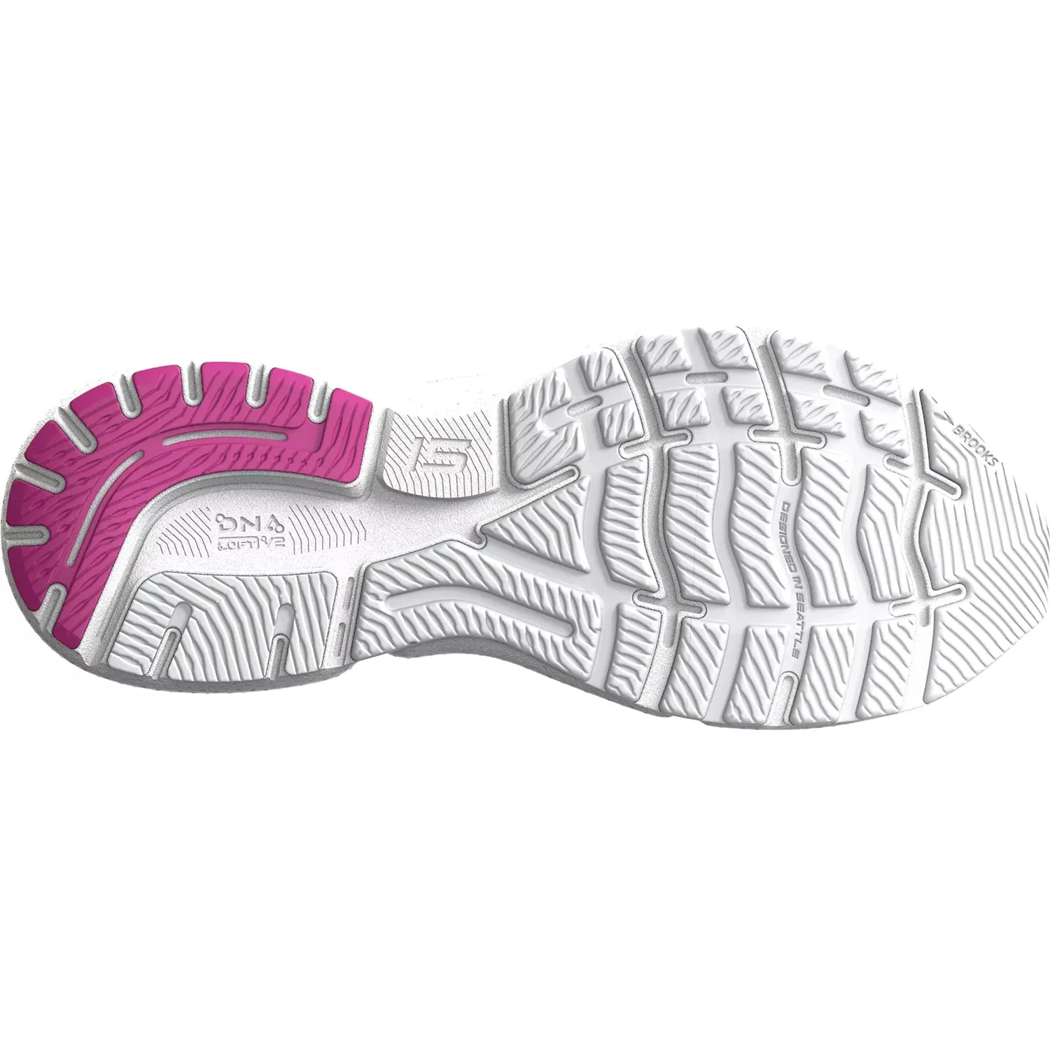 Women's Brooks Ghost 15 White/Oyster/Viola Mesh