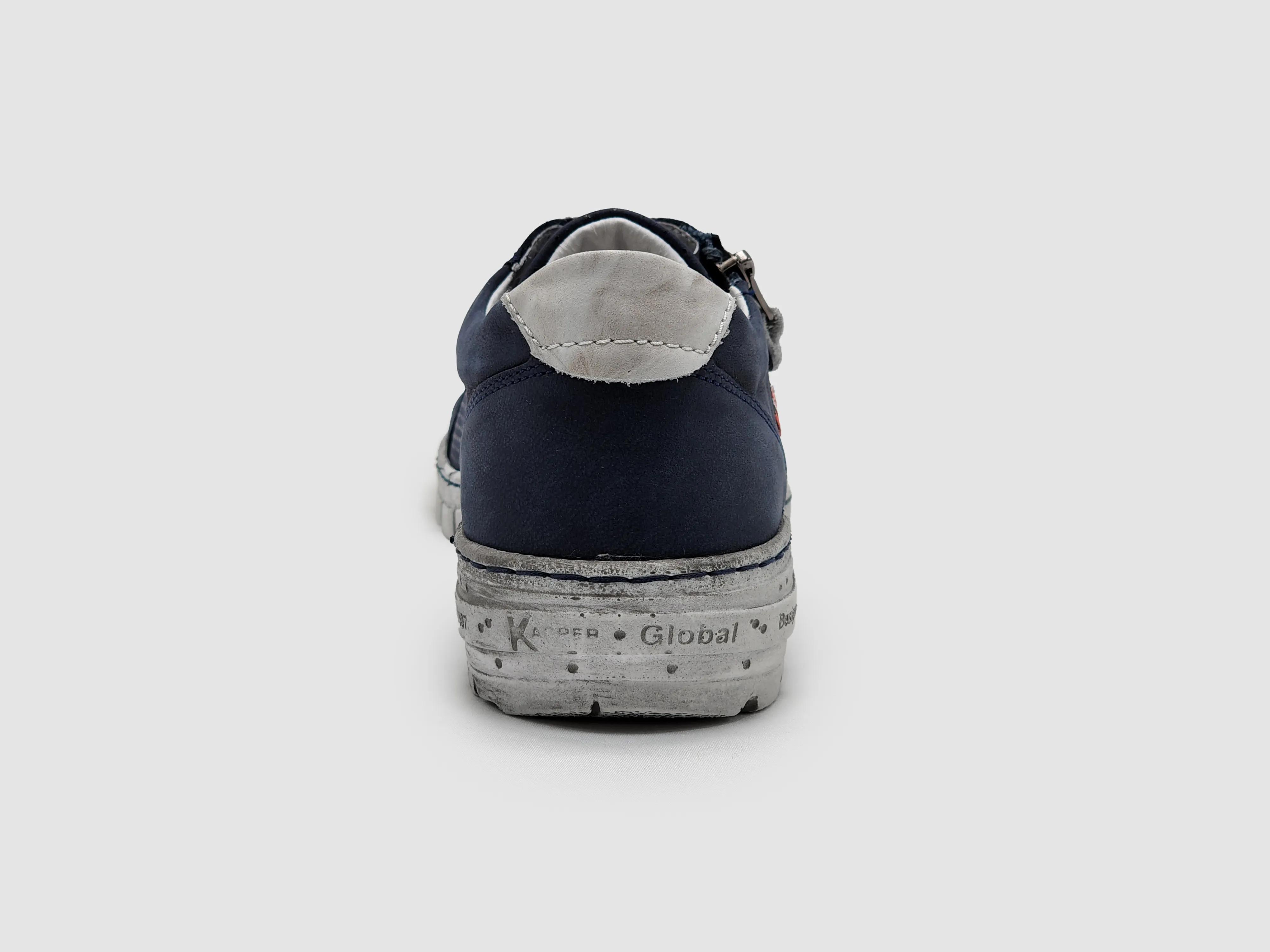 Women's Everyday Zip-Up Leather Shoes - Navy